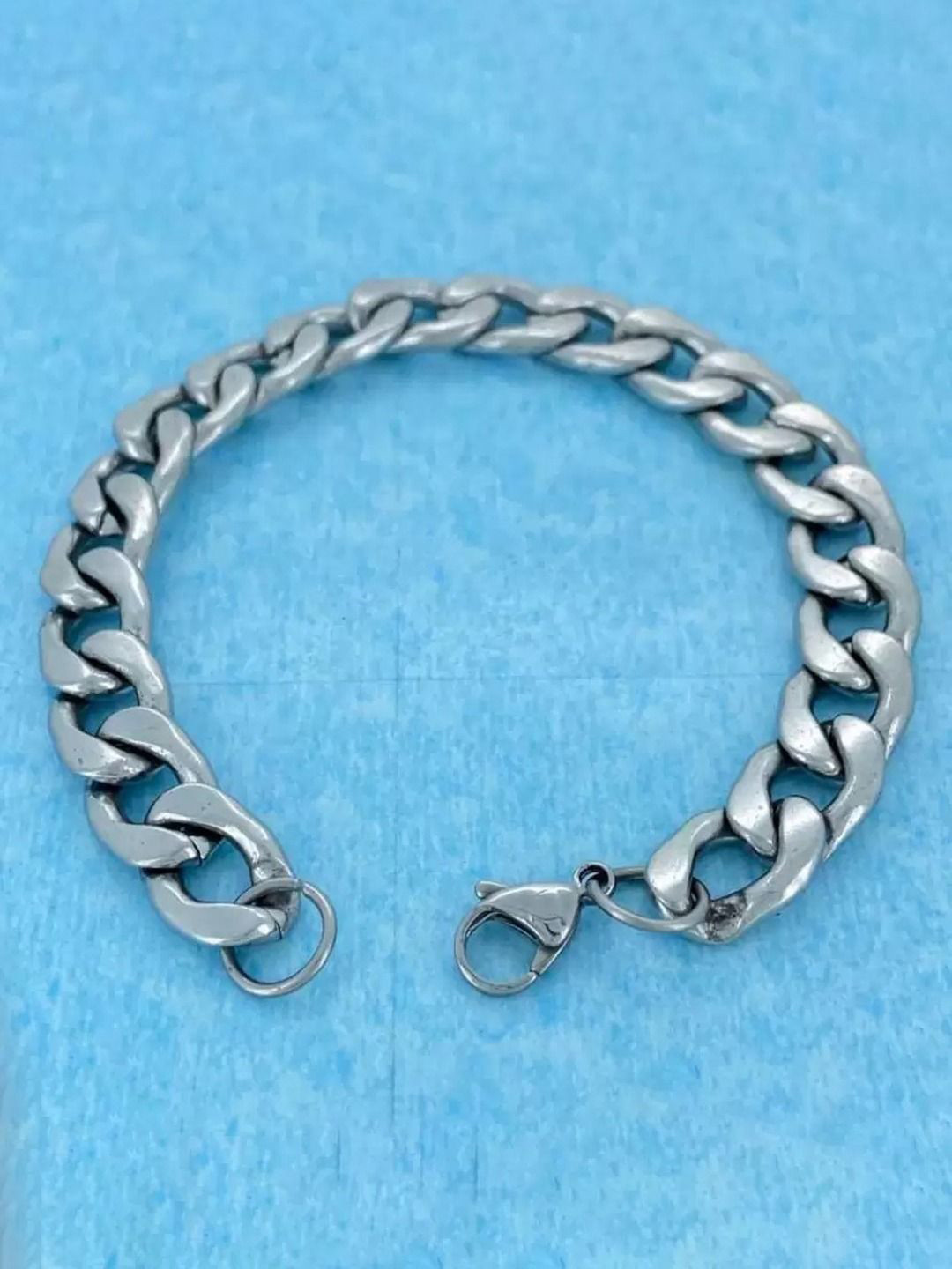 FIMBUL Sterling Silver Premium Silver Curb Link Bracelet