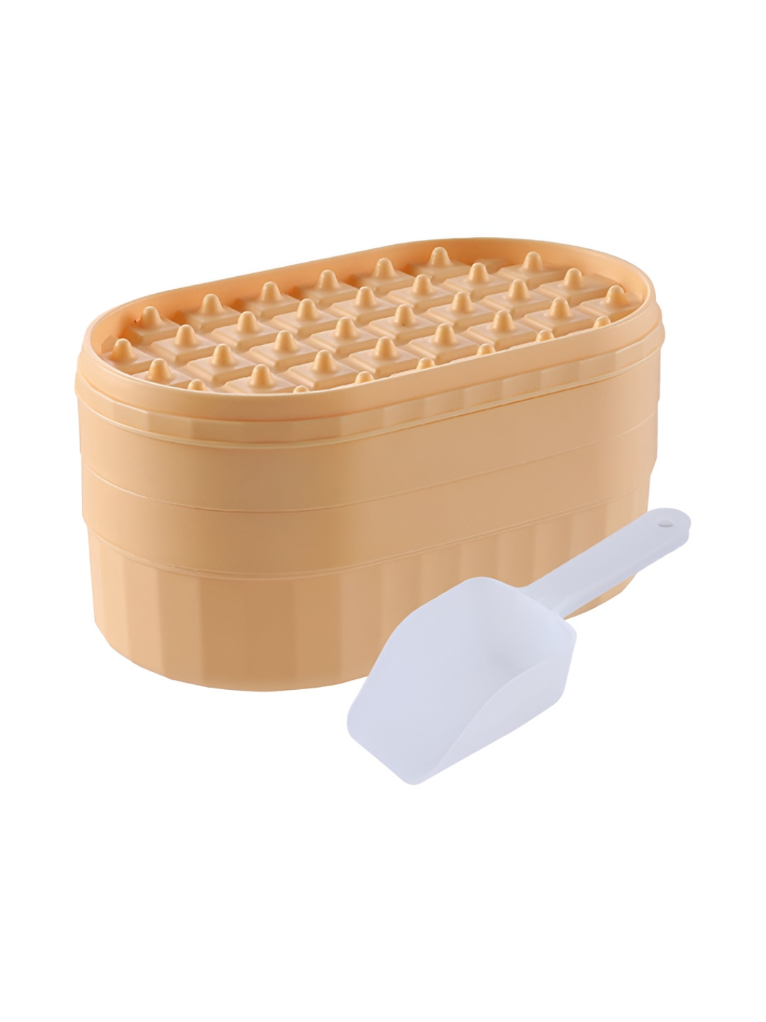 The Better Home Yellow & White 2 Layer Ice Mould With Storage Box & Ice Scoop