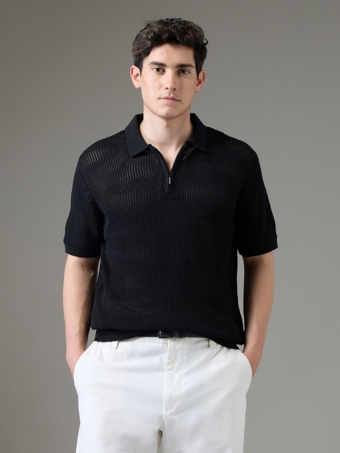 Arrow New York Men Printed Polo Collar T-shirt