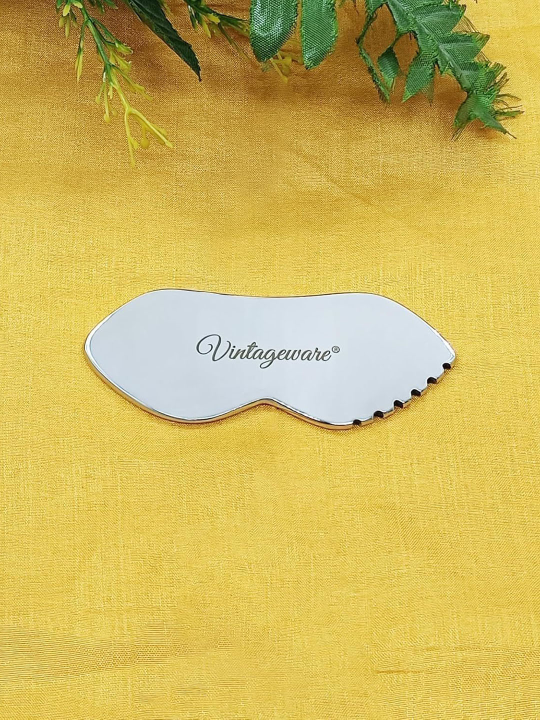 Vintageware Stainless Steel Lip Shape Gua Sha Tool For Skin Glow