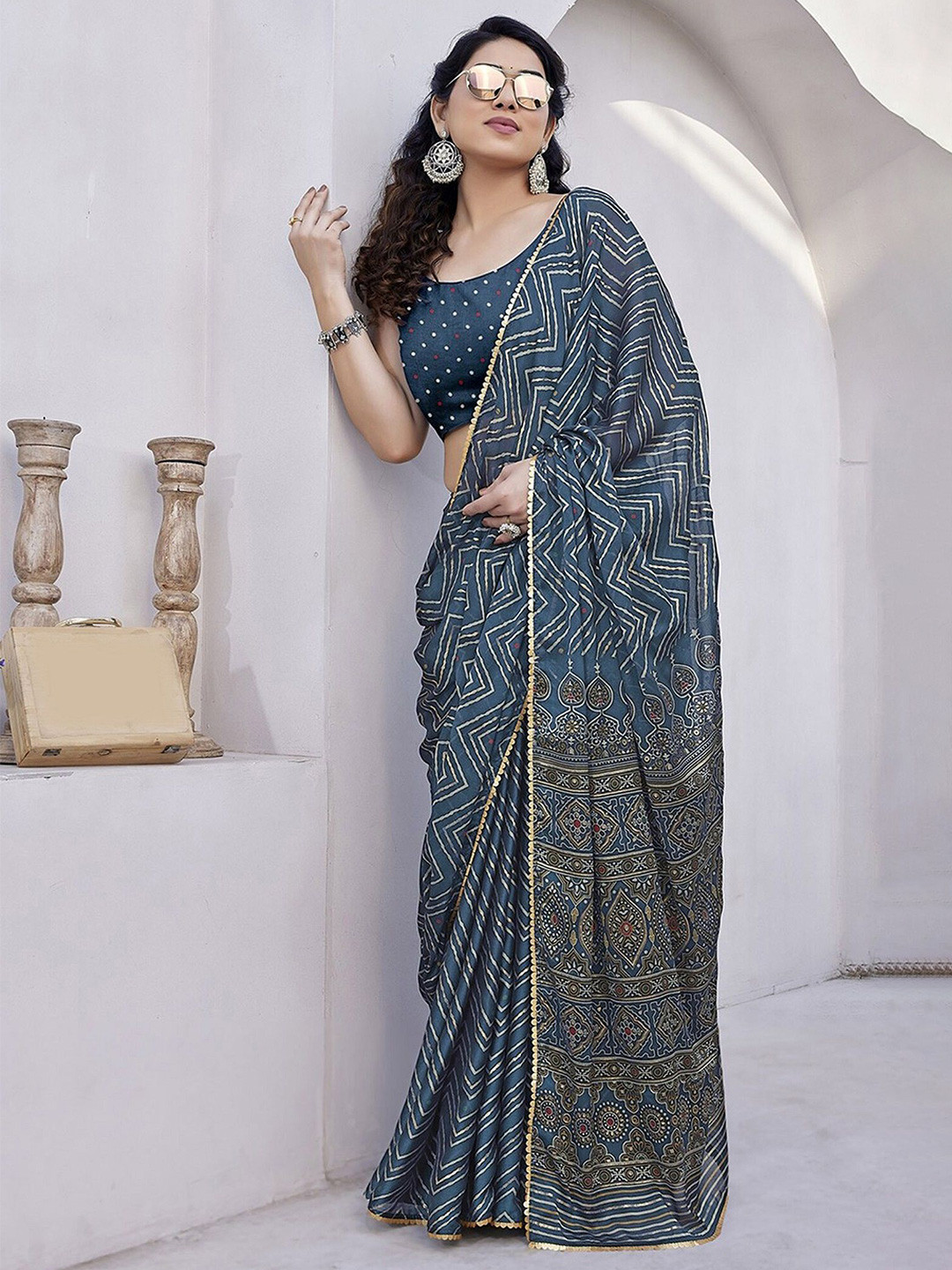 ROOP SUNDARI SAREES Ethnic Motifs Gotta Patti Designer Saree