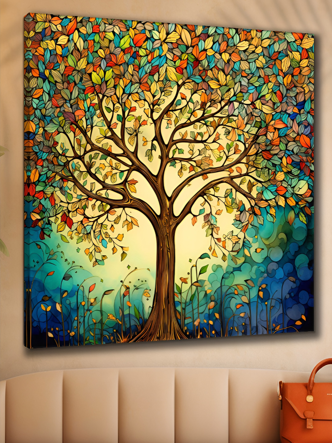 Livin'luxe Blue & Green Tree Canvas Wall Art
