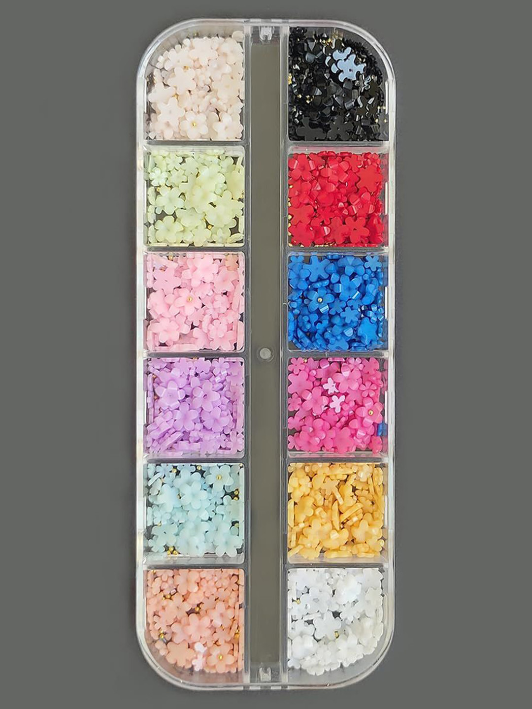 Scheibe Set Of 12 Grid 3D Flower Nail Art Accessories