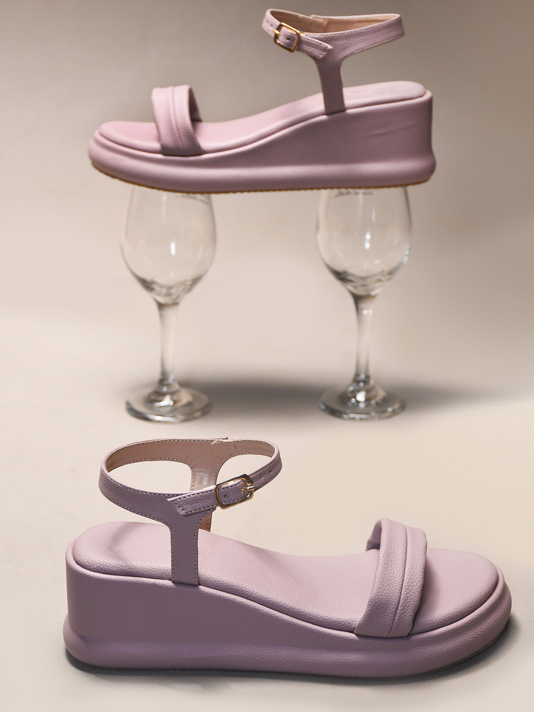 Froh Feet Women Platform Wedge Sandals with Buckles