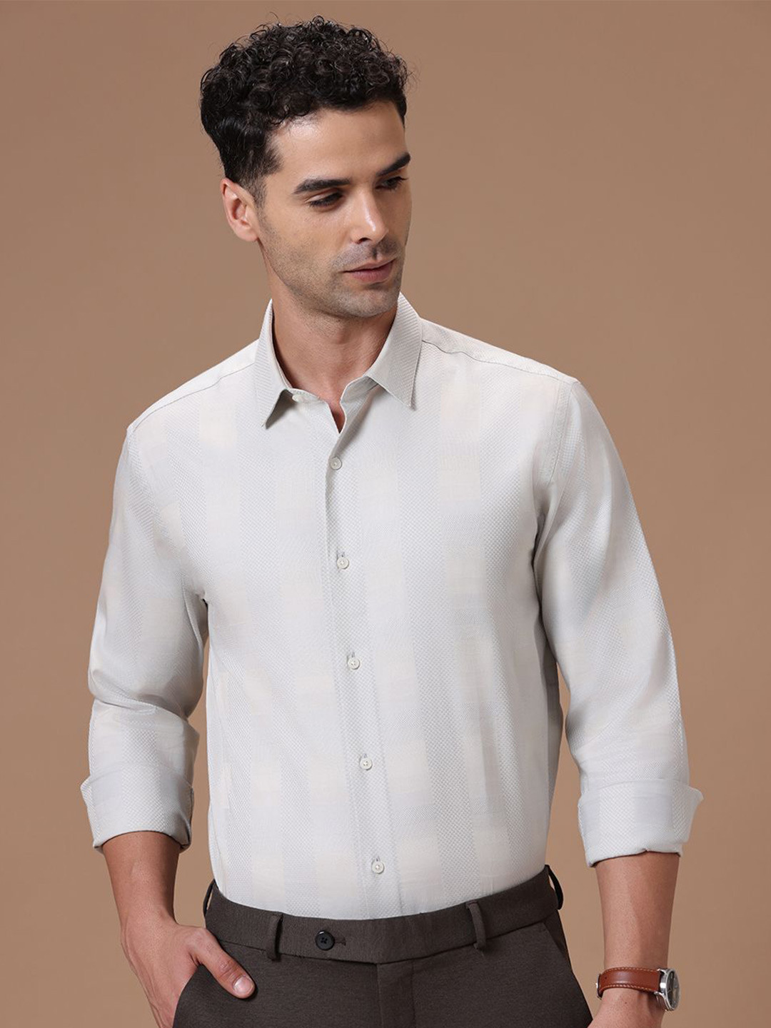 The Collection Men Textured Long Sleeve Formal Shirt