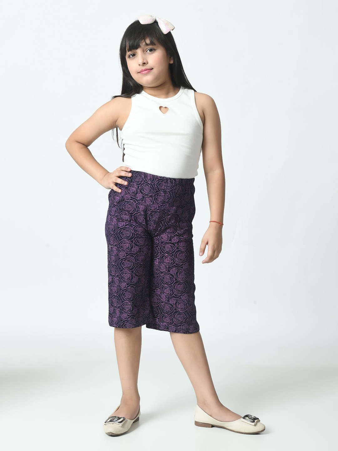 BAESD Girl Printed Loose Fit Capris