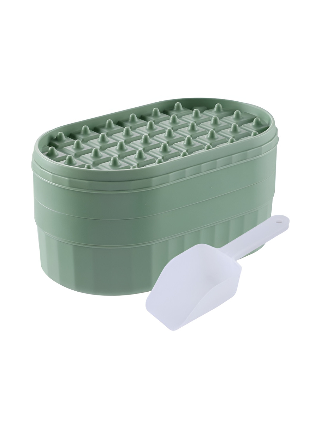 The Better Home Green & White 2 Layer Ice Mould With Storage Box & Ice Scoop