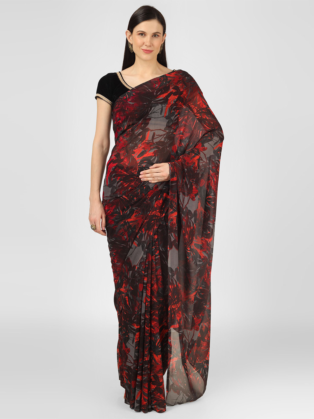 MISS HAUTE Abstract Printed Pure Georgette Saree