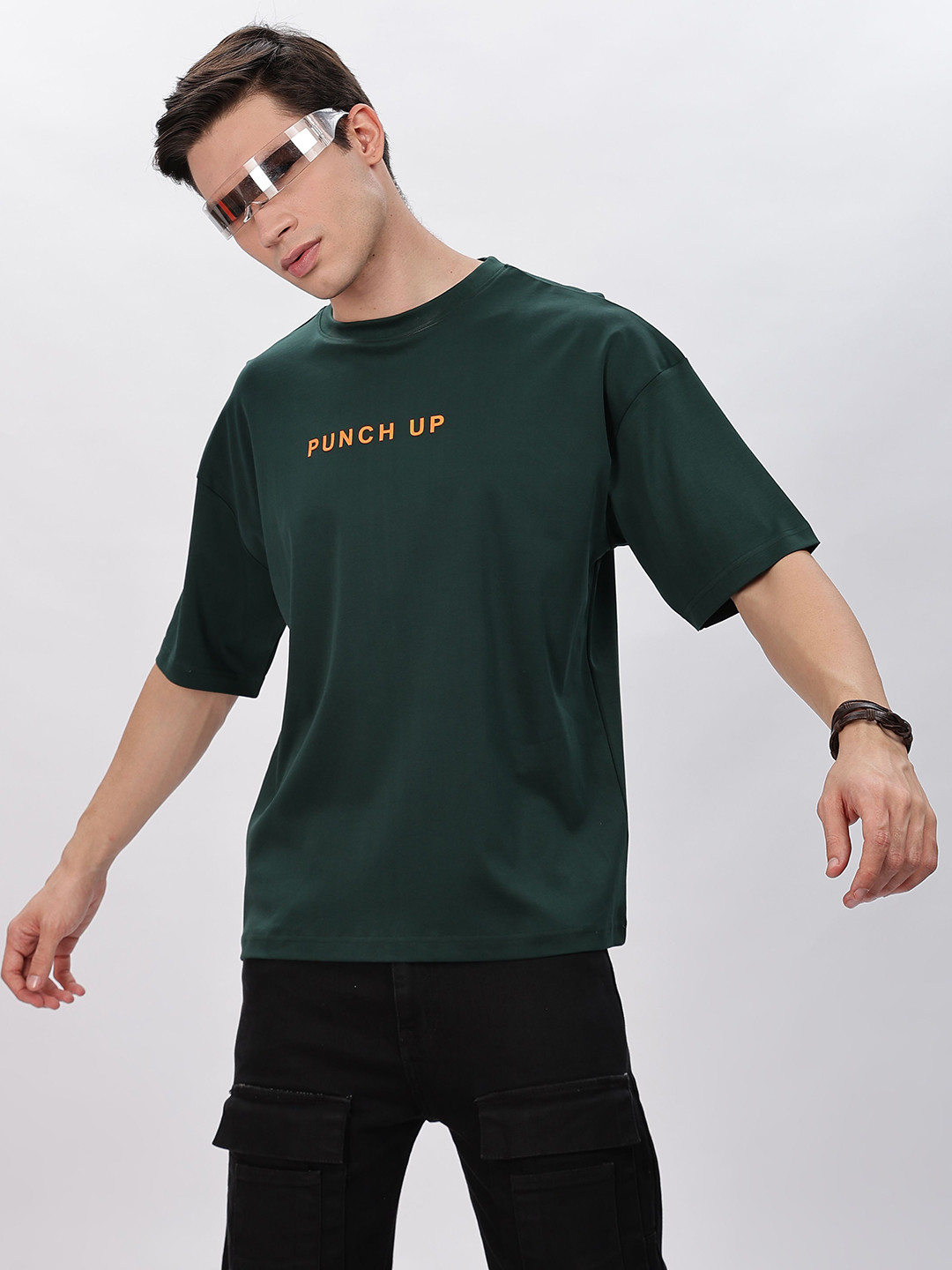 Sattired Men Printed Supima Cotton Oversized Drop Shoulder T-shirt