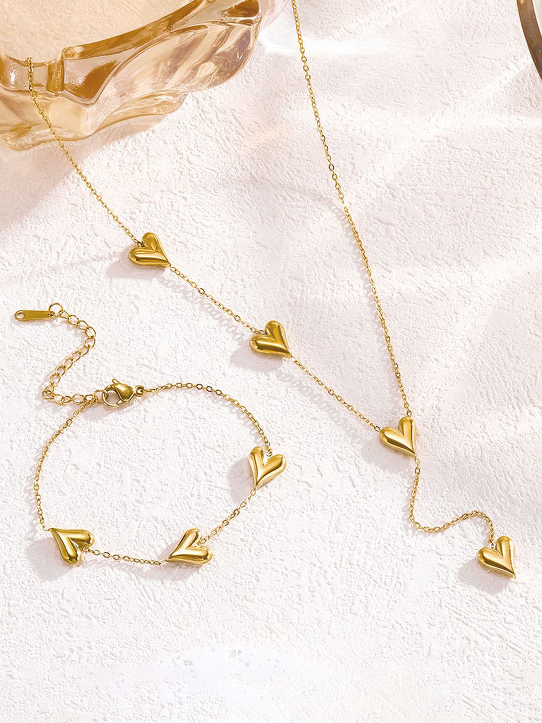 Jewels Galaxy Gold-Plated Anti Tarnish Jewellery Set