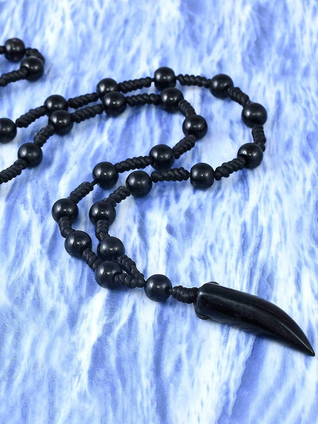 PASU FASHION Unisex Sterling Silver Teeth Style Tribal Shaped Pendant With Chain