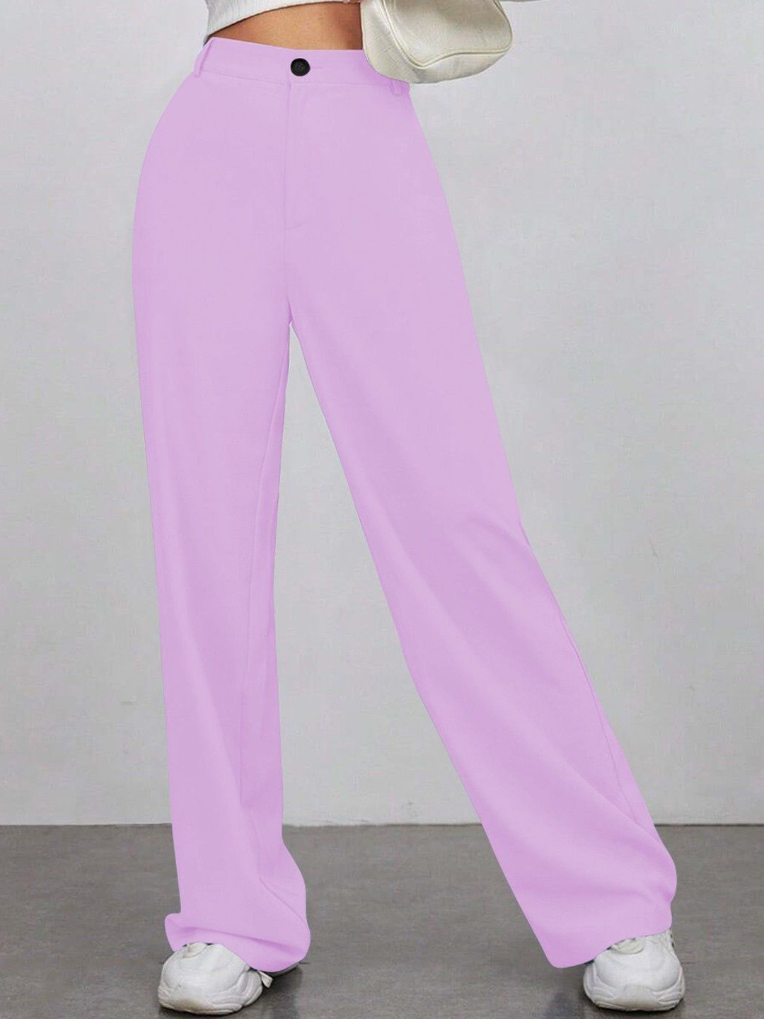 TOOCHKI Women Straight Leg High-Rise Non Iron Trousers