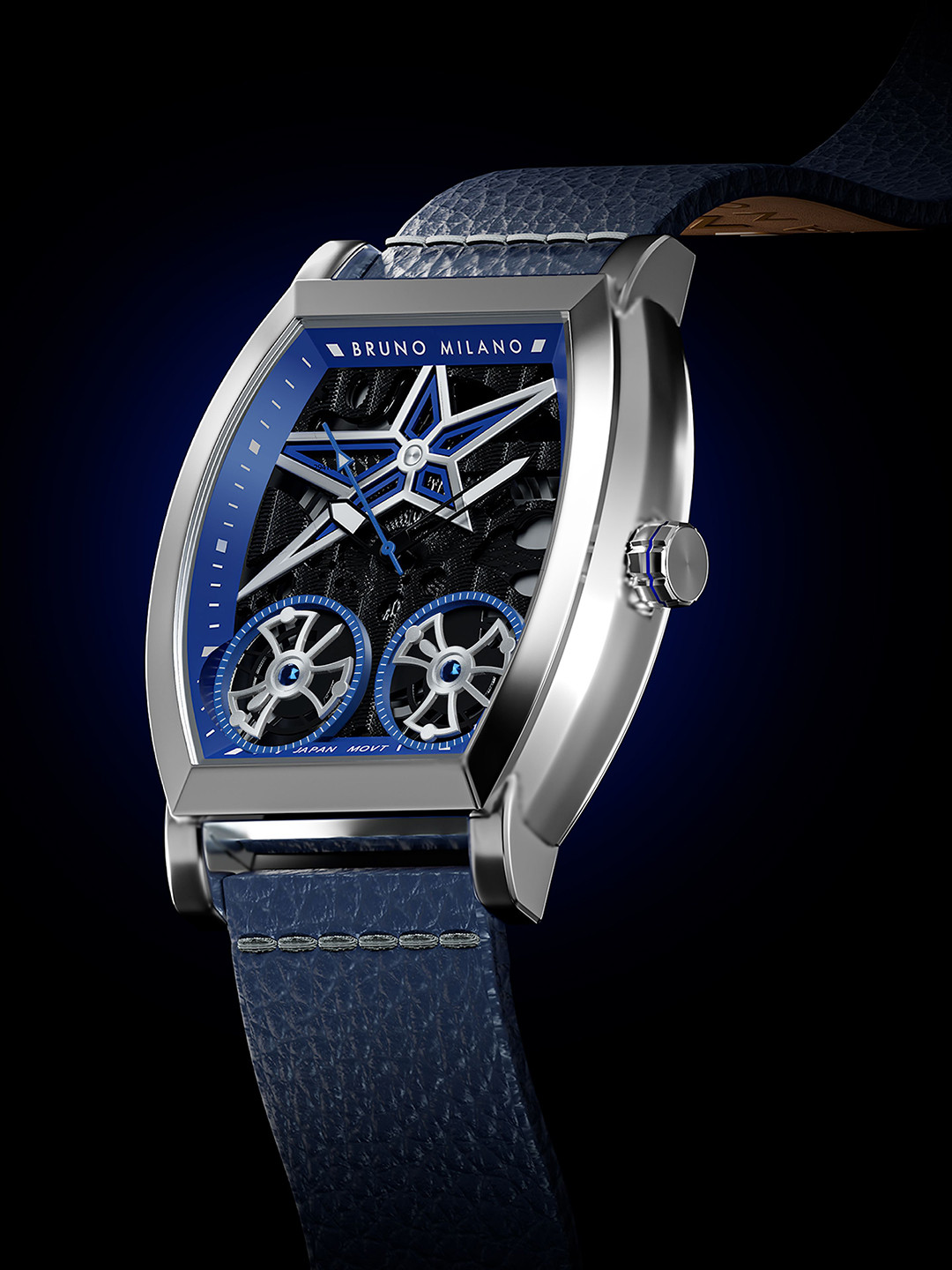 Bruno Milano Men Stainless Steel Skeleton Dial & Straps Analogue Watch BM1008-03