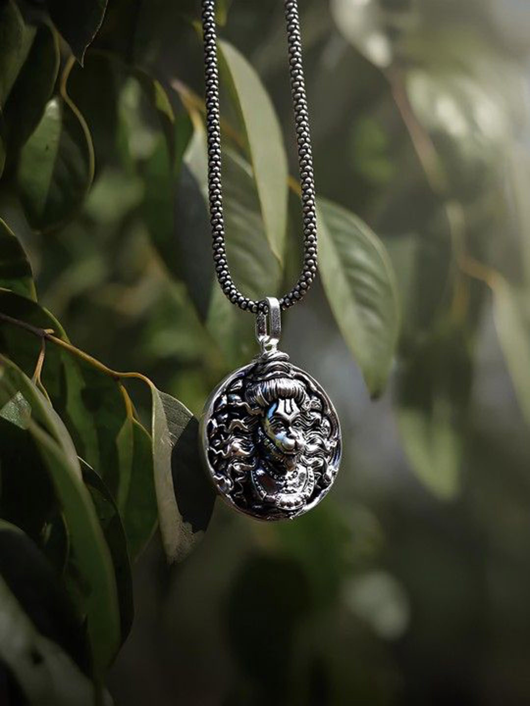 PASU FASHION Unisex Sterling Silver Lord Hanuman Shaped Pendant With Chain