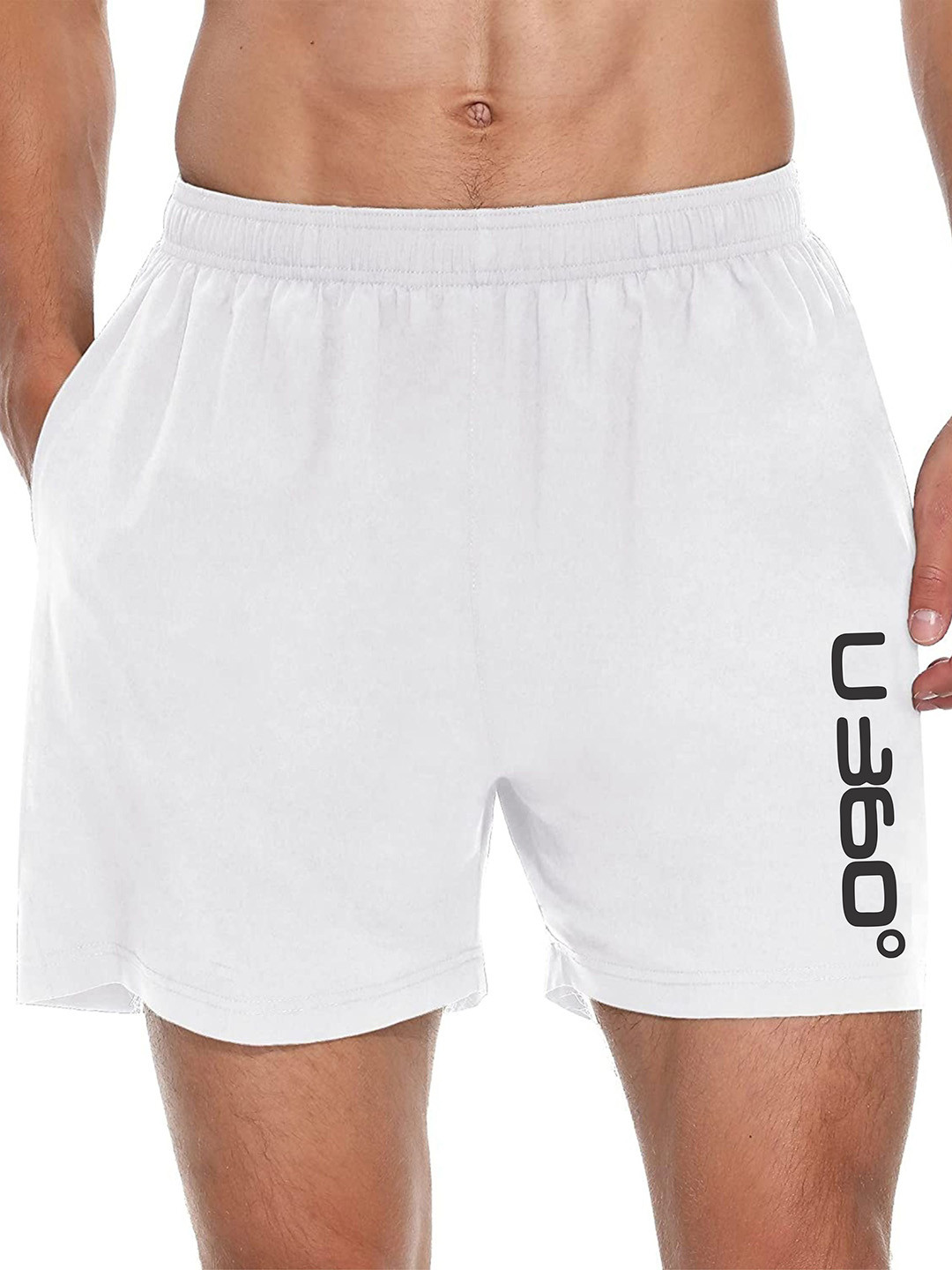 U360 Men Mid-Rise Casual Regular Dri-Fit Running Boxer Shorts U360_S1_Boxer_White_S