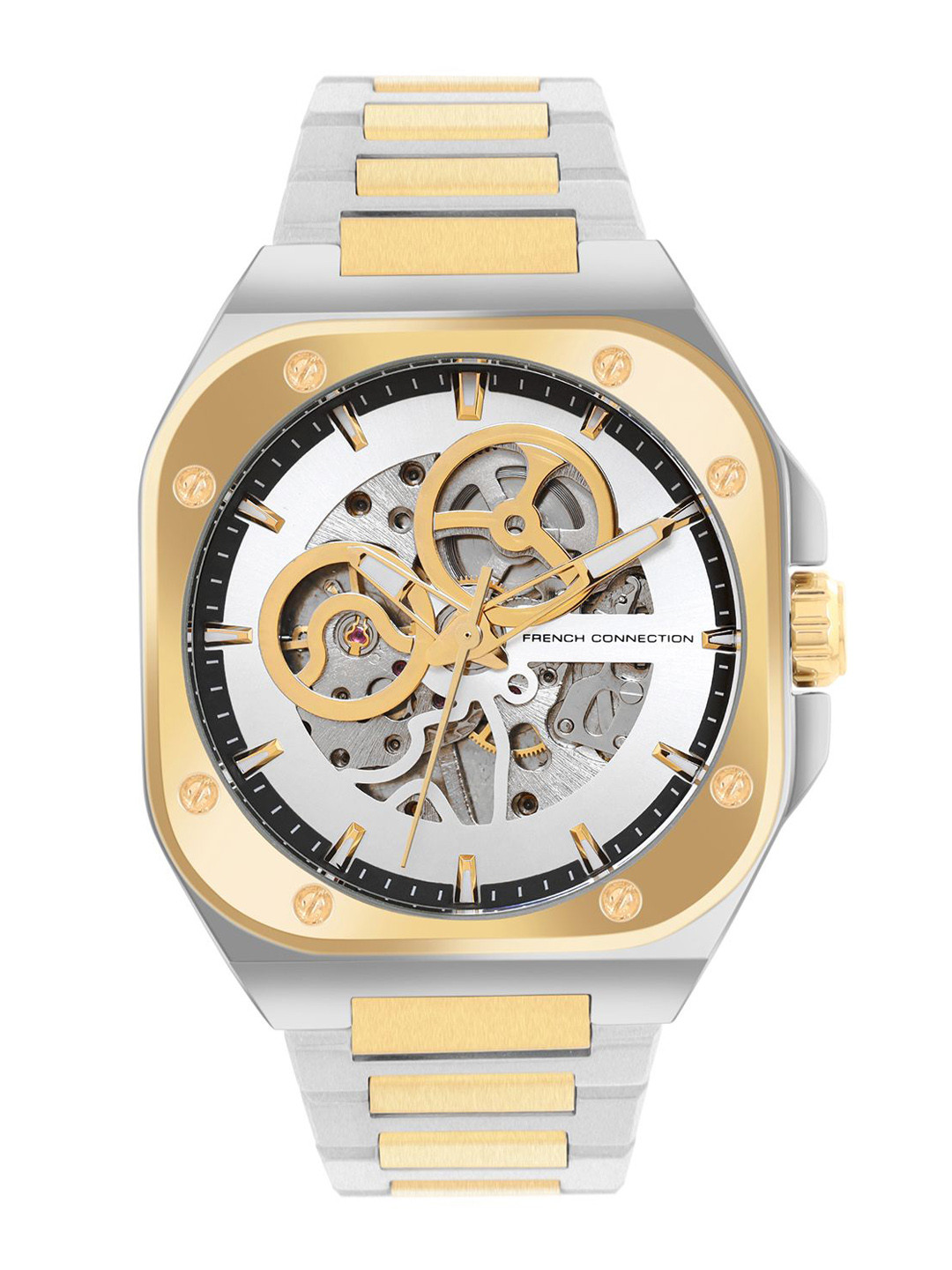 French Connection Men Skeleton Bracelet Style Straps Mechanical Watch FCA14TM