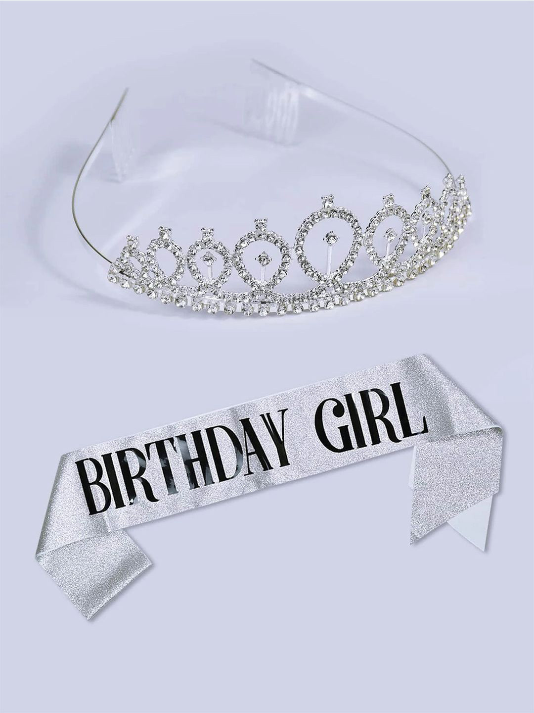 DressBerry Women Rhinestone Tiara with 'Birthday Girl' Sash