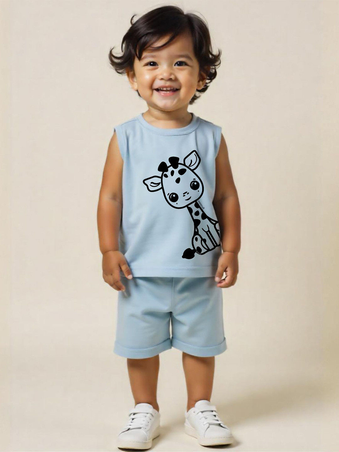 x2o Kids Pure Cotton Sleeveless T-shirt And Shorts