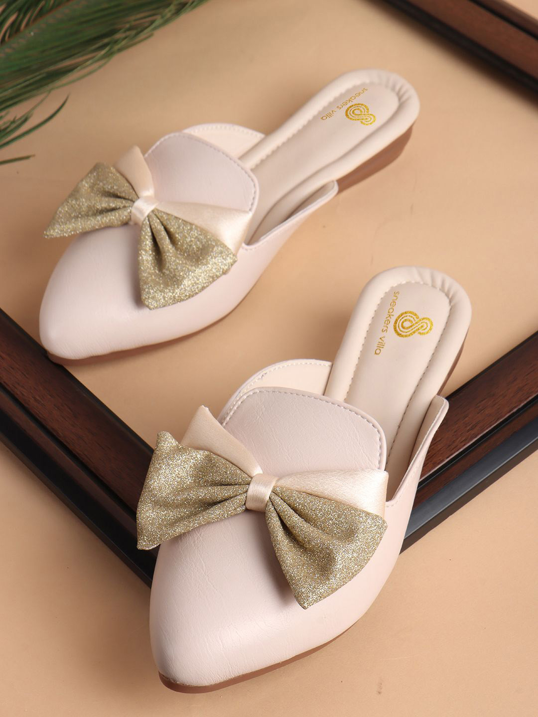 sneakers villa Women Light Weight Mules Flats With Bows