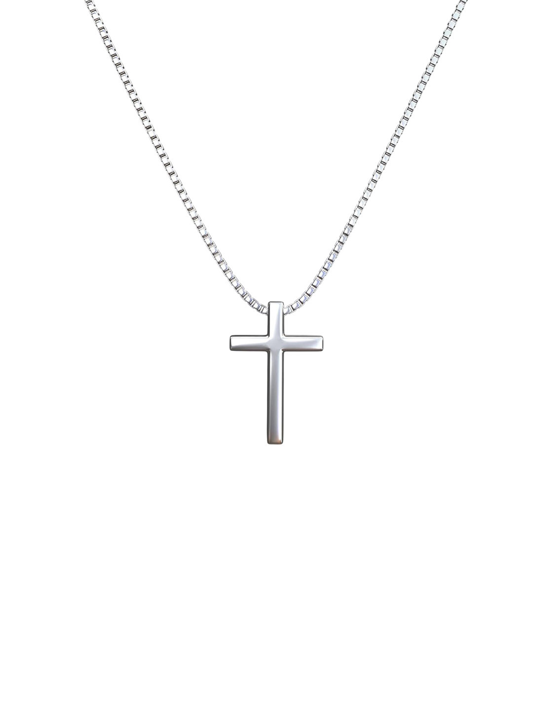 Ringzinnie Unisex 925 Sterling Silver Cross Pendant With Chain