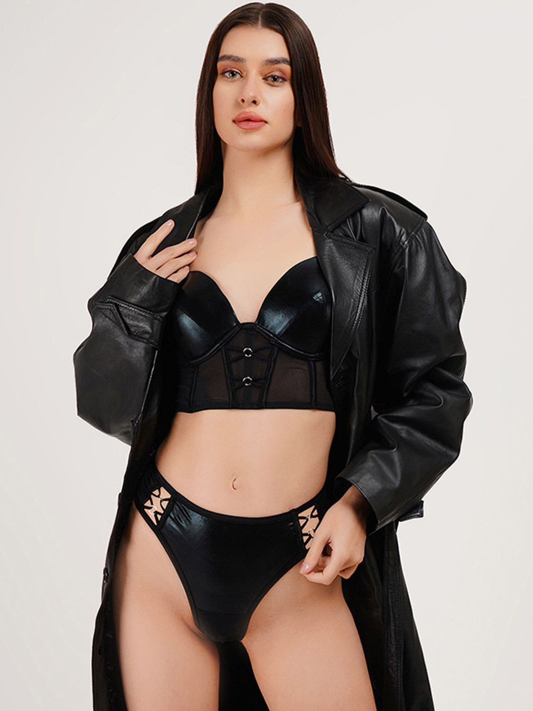 CURWISH Women Mid-Rise Seamless Thong Briefs UEH-01BL