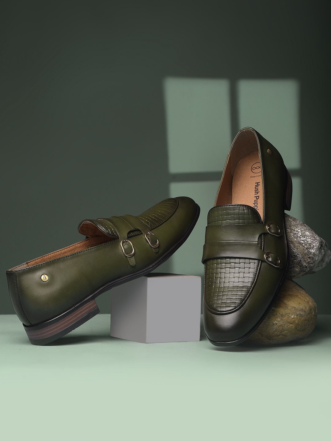 Hush Puppies Men Leather Monks Shoes