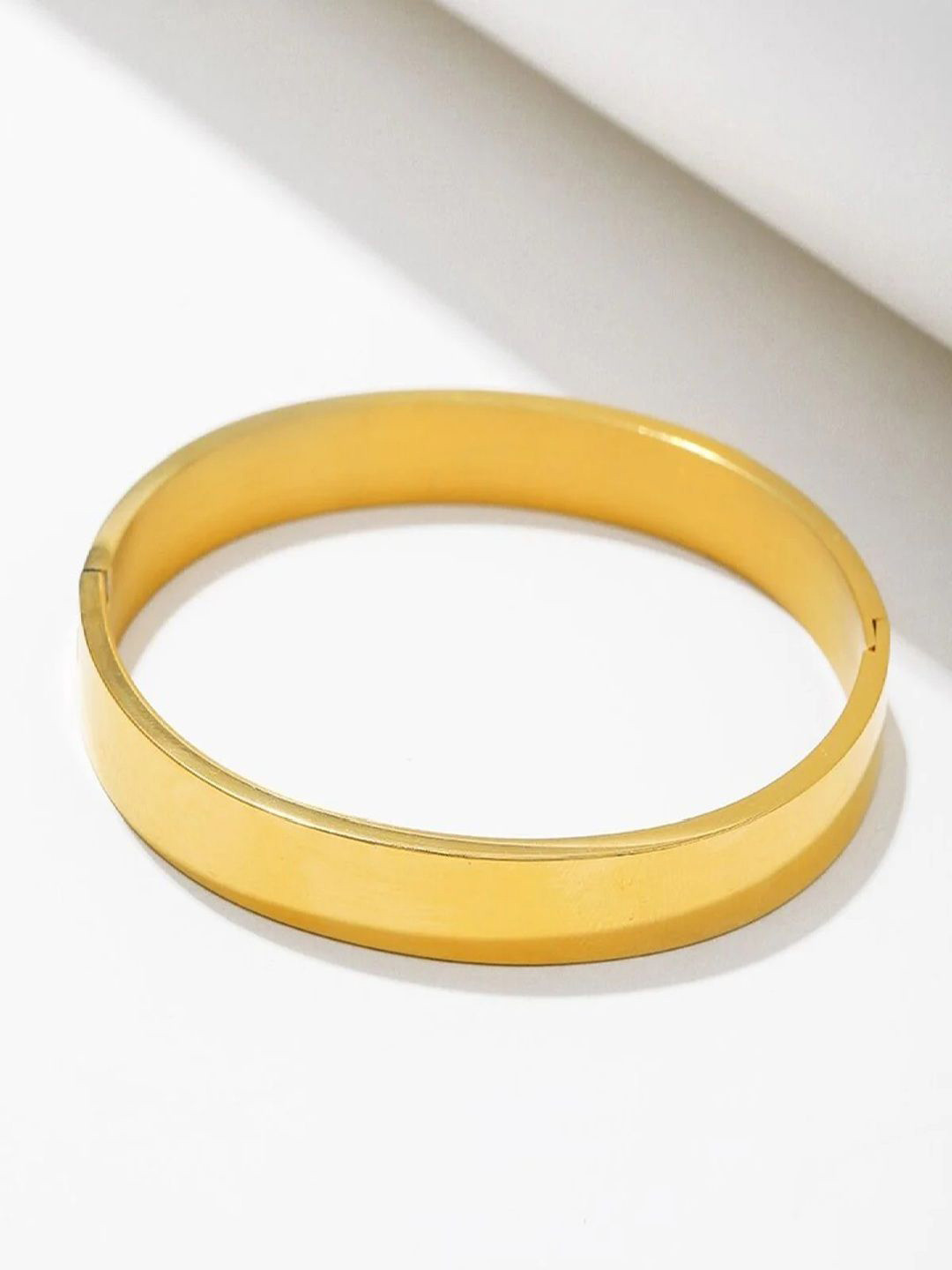 The Roadster Lifestyle Co. Men Stainless Steel Gold-Plated Plain Full Kada Bracelet