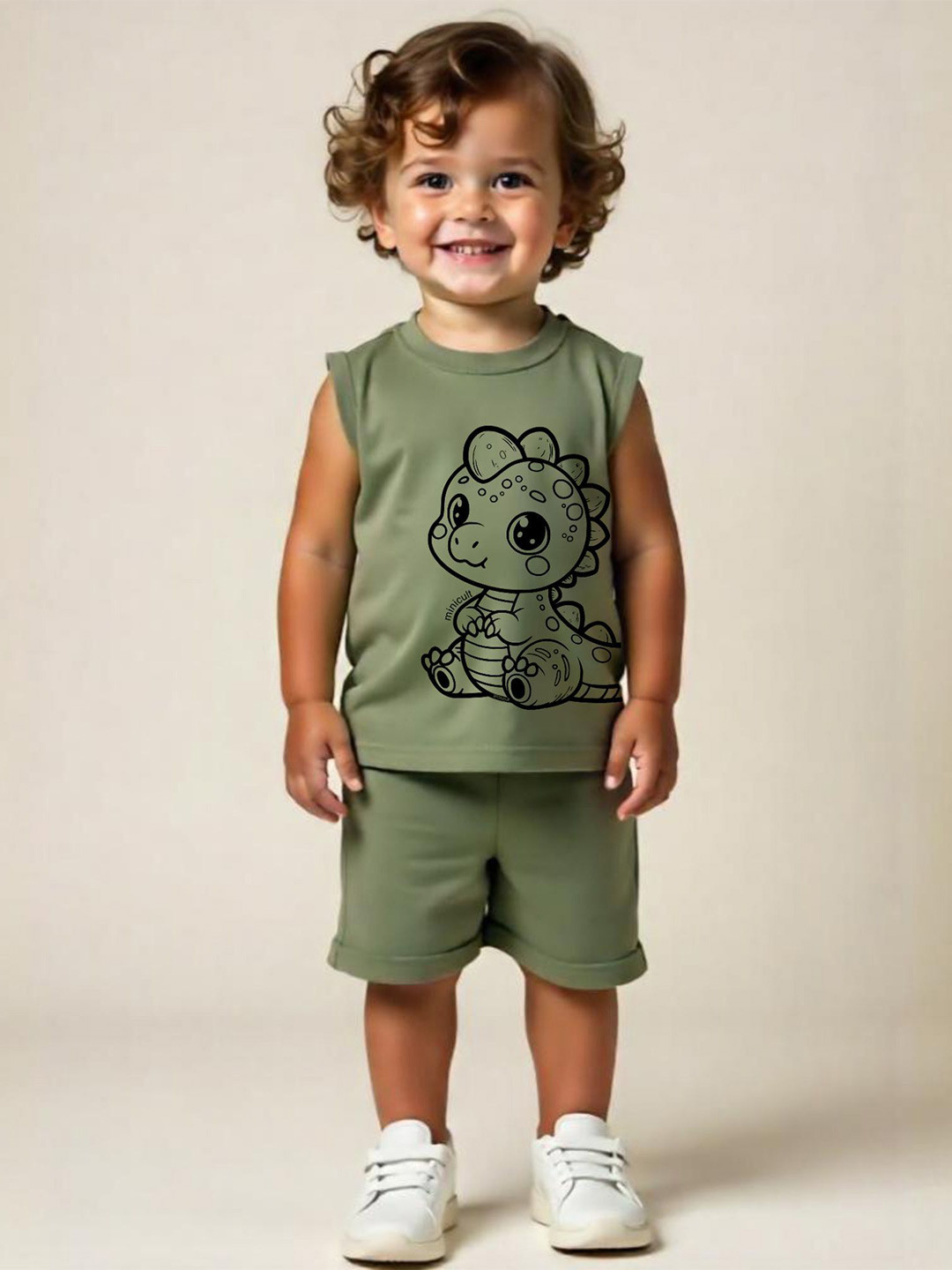 x2o Kids Pure Cotton Sleeveless T-shirt And Shorts