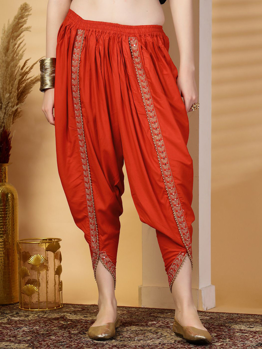 Clora Creation Embellished Rayon Dhoti Pants