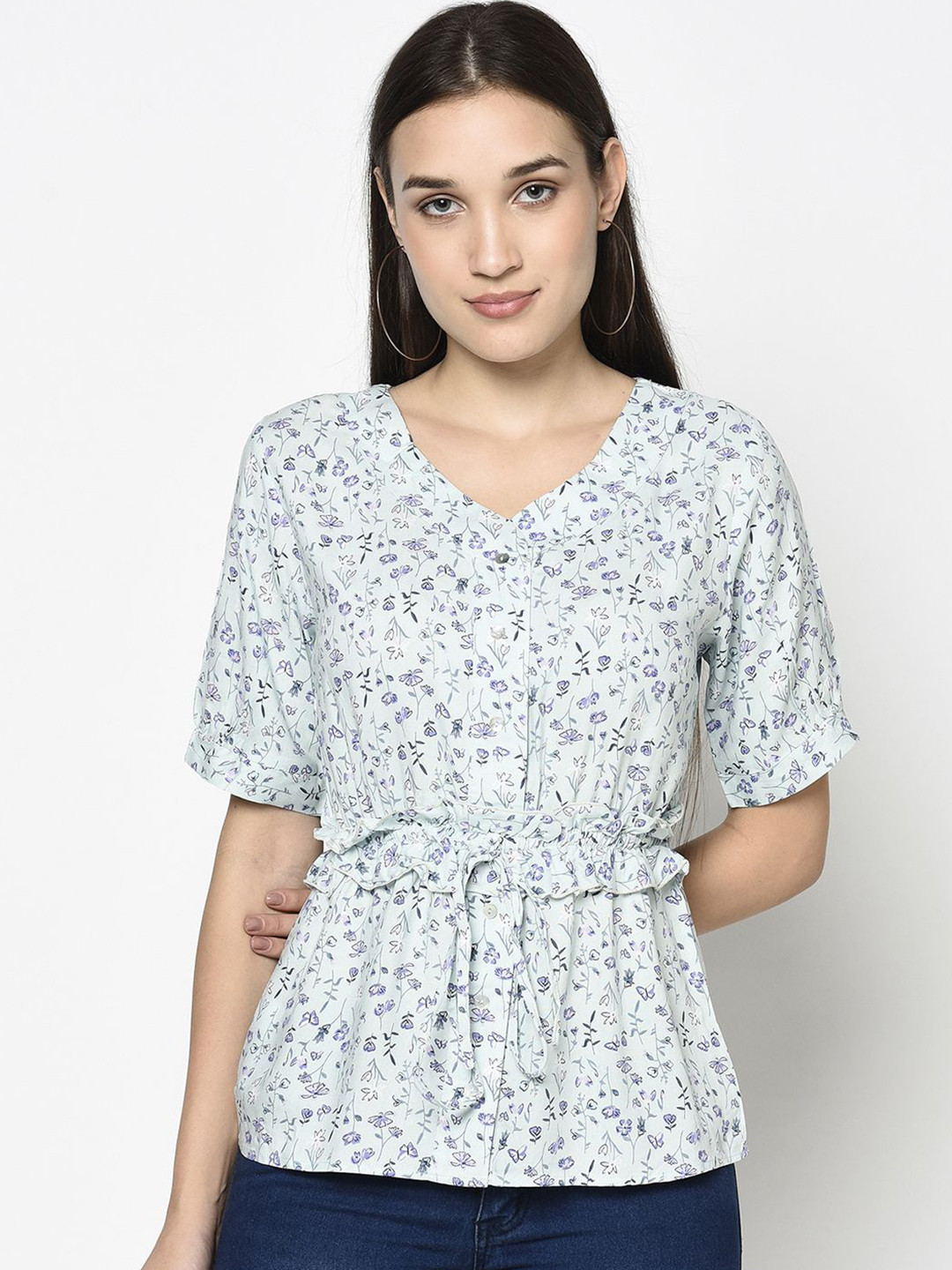 Miss Grace Floral Print Empire Top