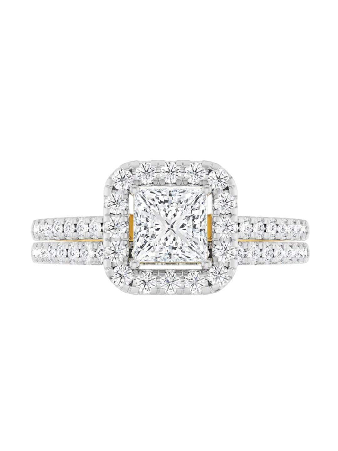 Emori Princess Cut Bridal Set Lab Diamond in 14KT Gold Ring