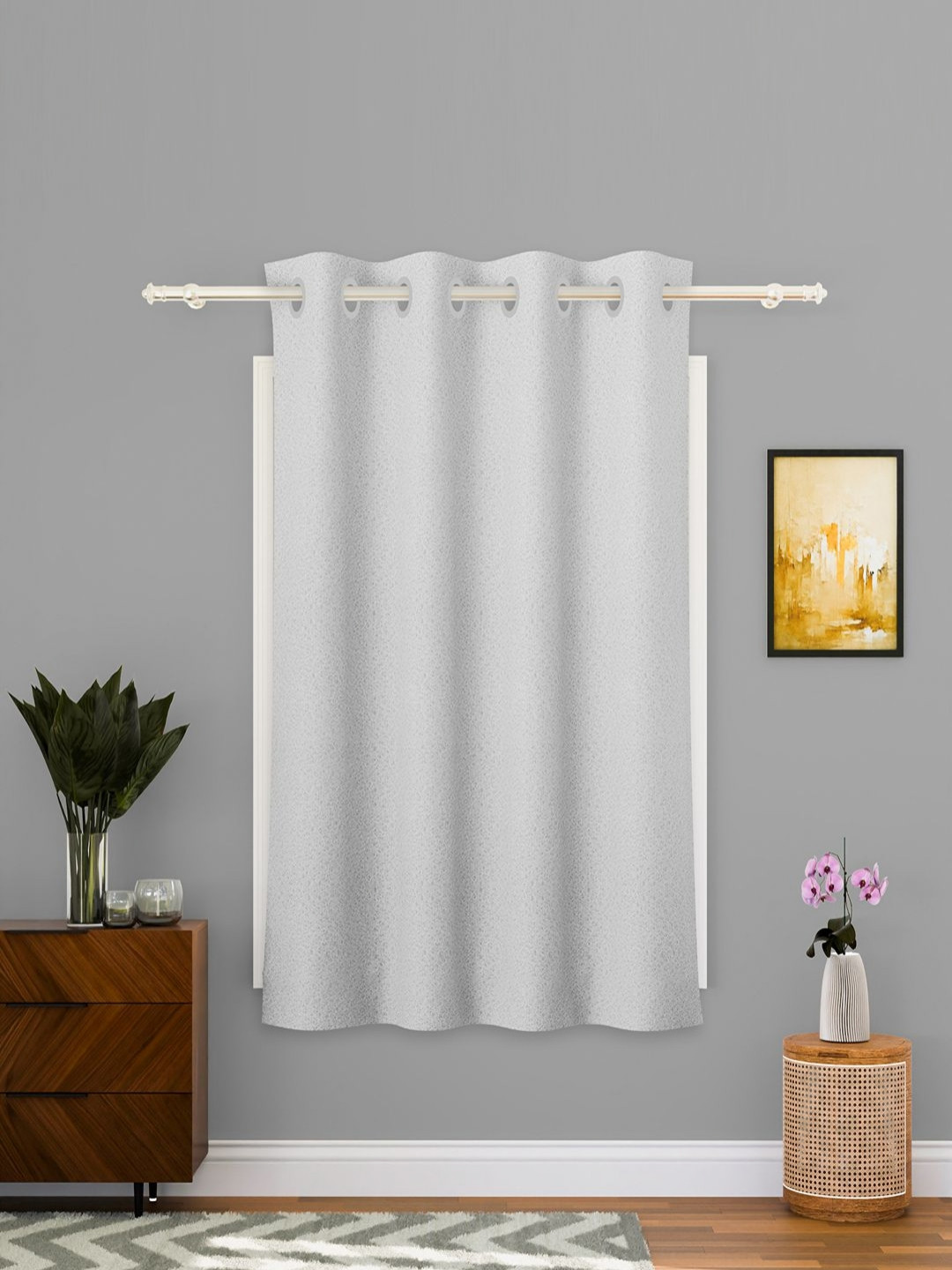 Aura White 5 Feet Stylish Light Control & Pests Preventive Window Curtain