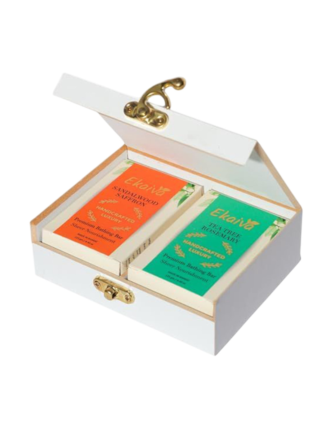 EKAIVA ORGANICS Set Of 2 Sandalwood Saffron & Teatree Rosemary Soap- 125 g Each
