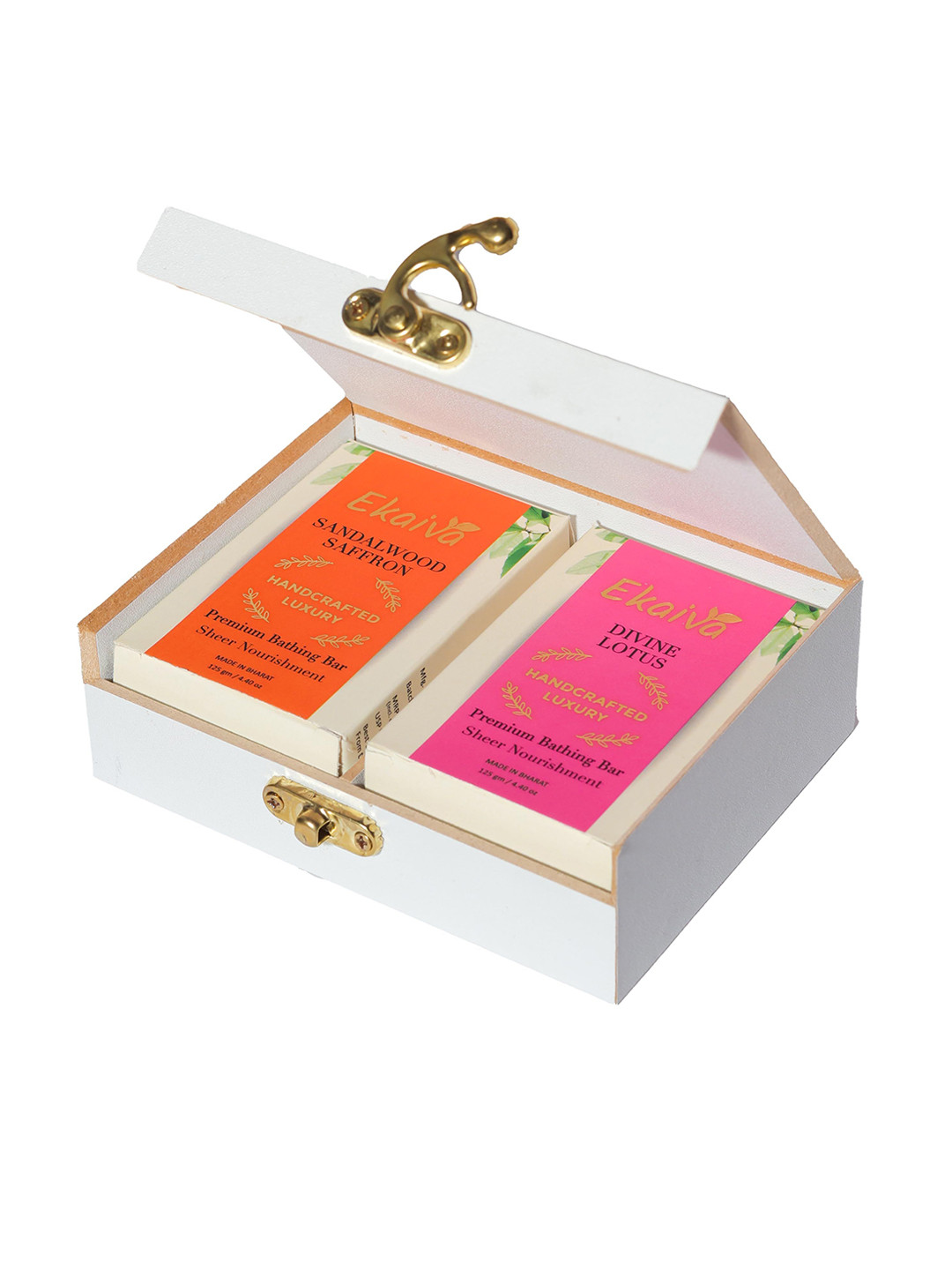 EKAIVA ORGANICS Set Of 2 Sandalwood Saffron & Divine Lotus Soap- 125 g Each