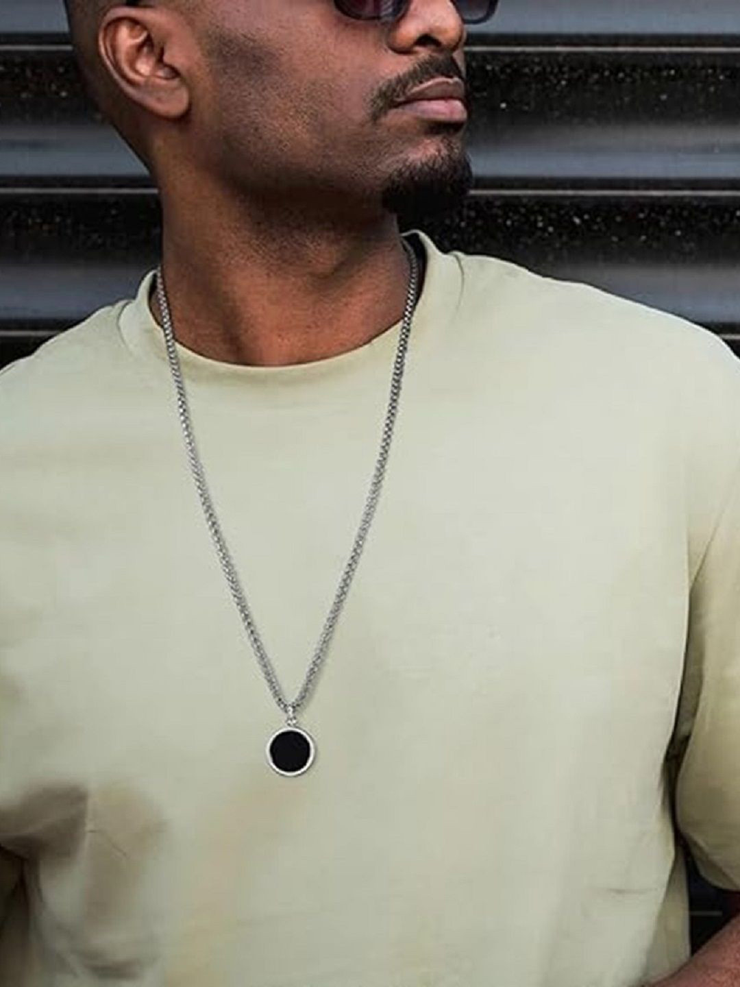 Roadster Silver-Plated Circular Pendants with Chains