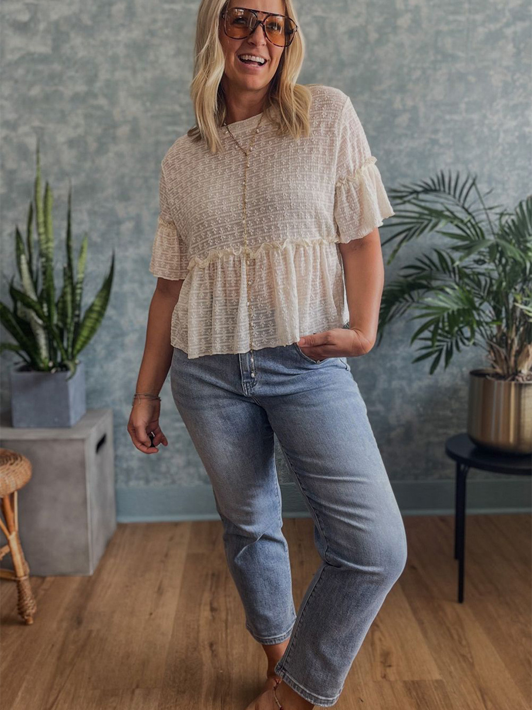 Errabelly Print Extended Sleeves Top