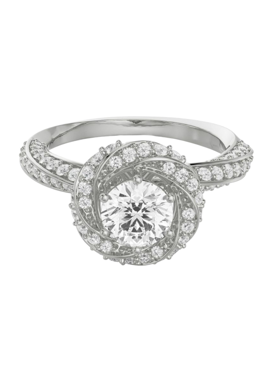 Emori Twisted Lab Diamond Band Halo Solitaire in 18KT Gold