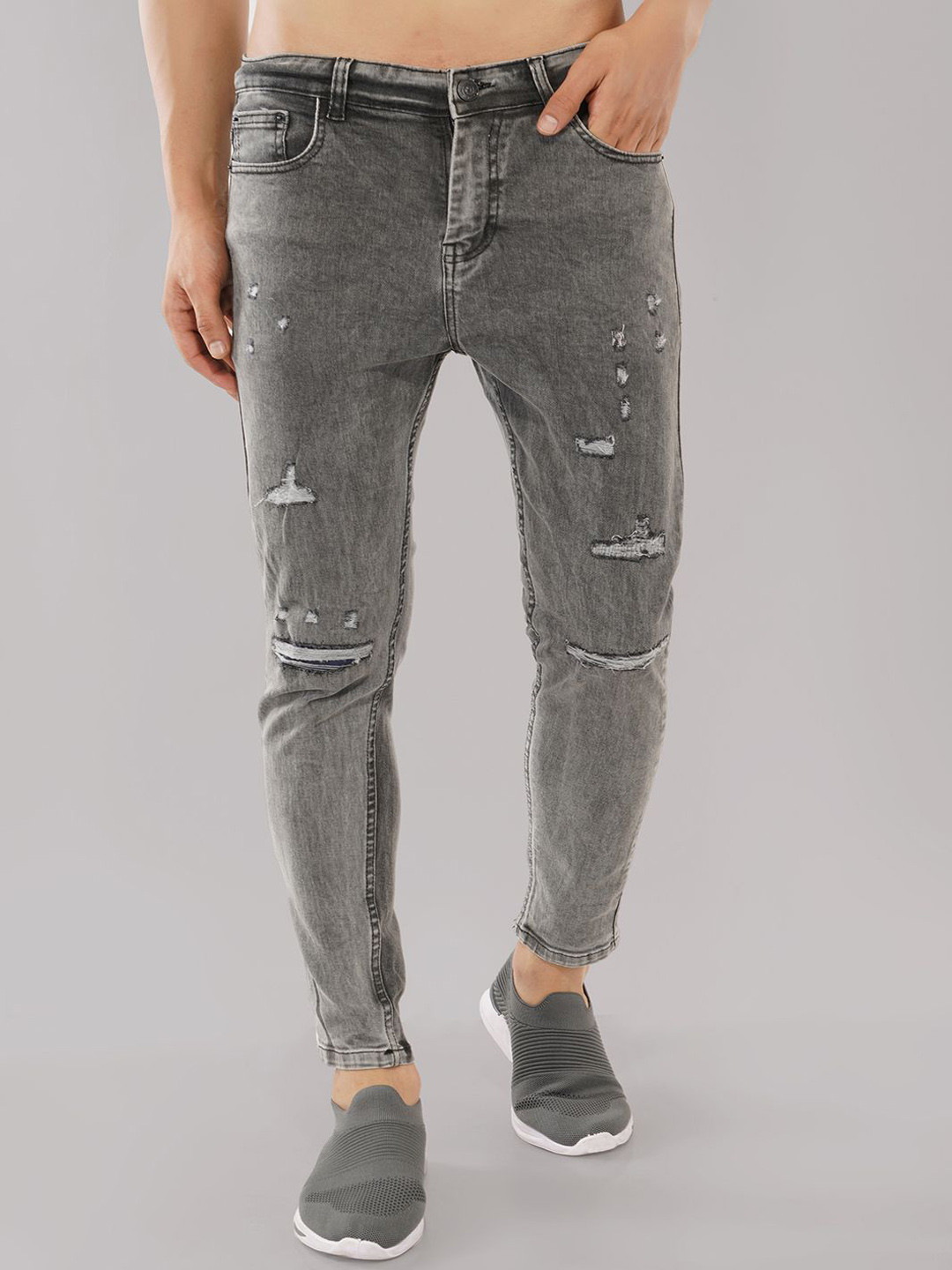 FOUL CHILD Men Skinny Fit Highly Distressed Heavy Fade Stretchable Jeans