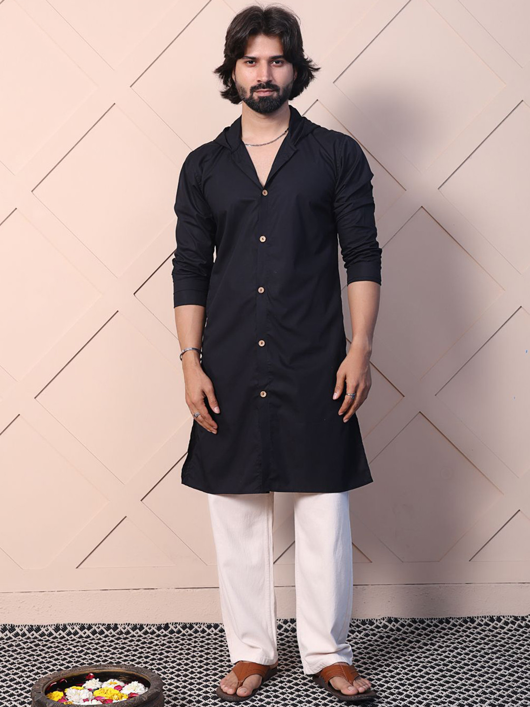 MIDAV Men Thread Work Summer Sheers Kurta