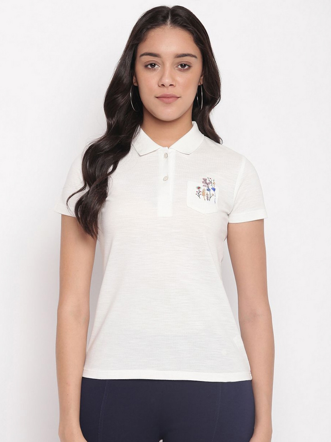Miss Grace Women Polo Collar T-shirt