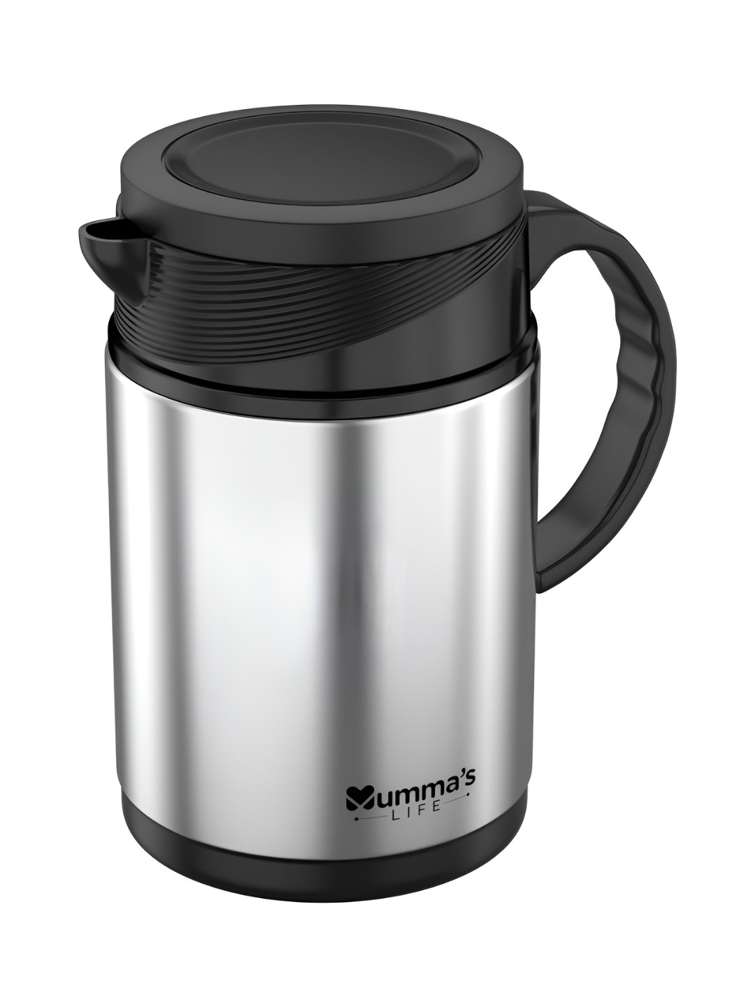 Mumma's Life Silver-Toned 1 Pieces Stainless Steel Kettle 1200 ML