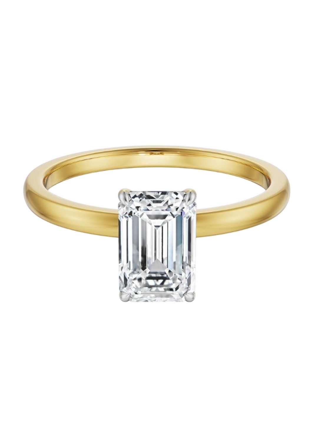 Emori 1 CT Emerald Solitaire Lab Diamond in 14KT Gold Ring