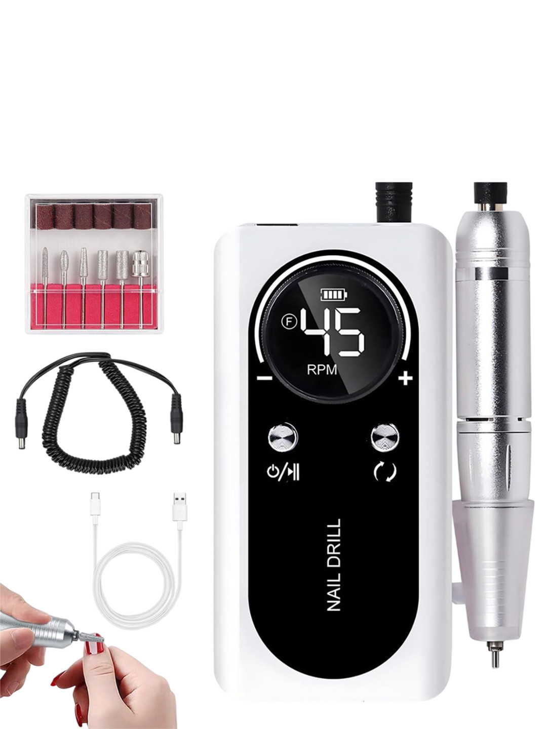 Scheibe Professional Nail Drill With LCD- 45000 RPM