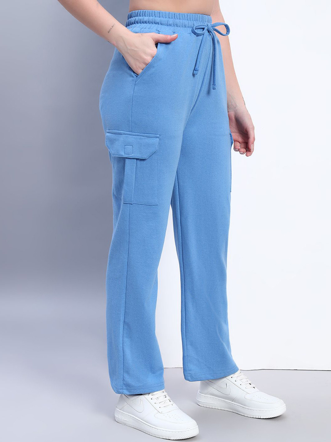 Q-rious Women Mid Rise Flared Palazzo Track Pants