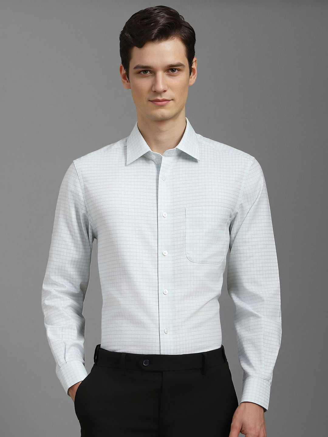 Louis Philippe Men Checked Formal Shirt