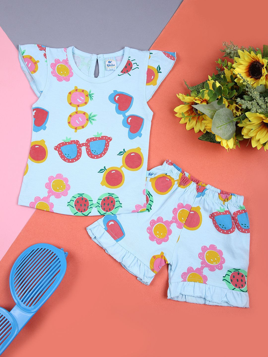 V-Mart Girls Printed Top with Shorts