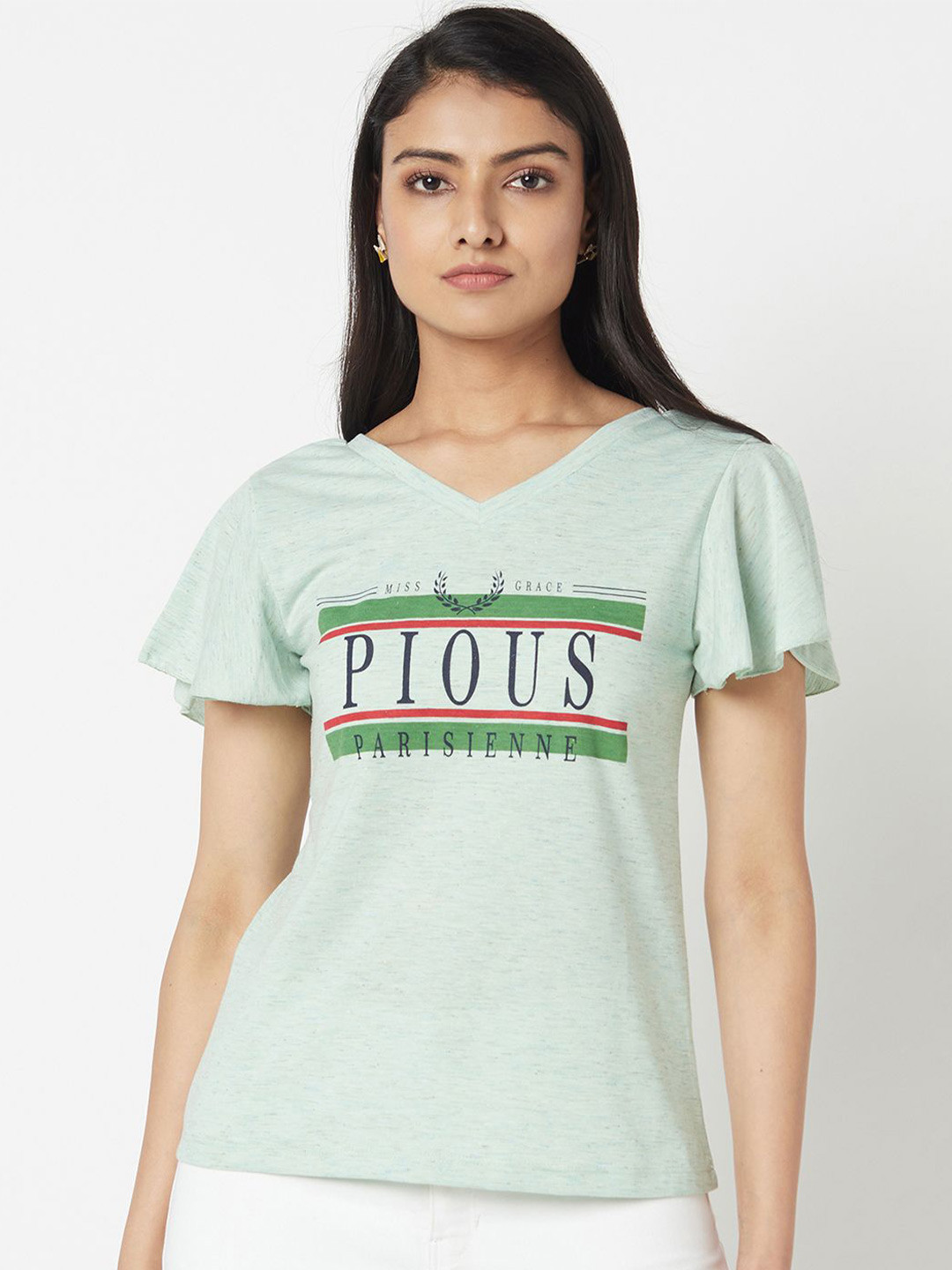 Miss Grace Print Flared Sleeve Top