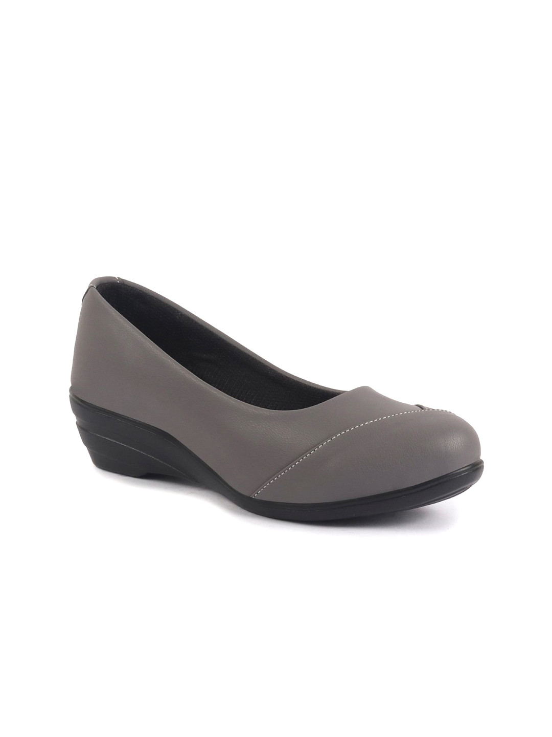 FAUSTO Grey Wedge Heel Slip-Ons