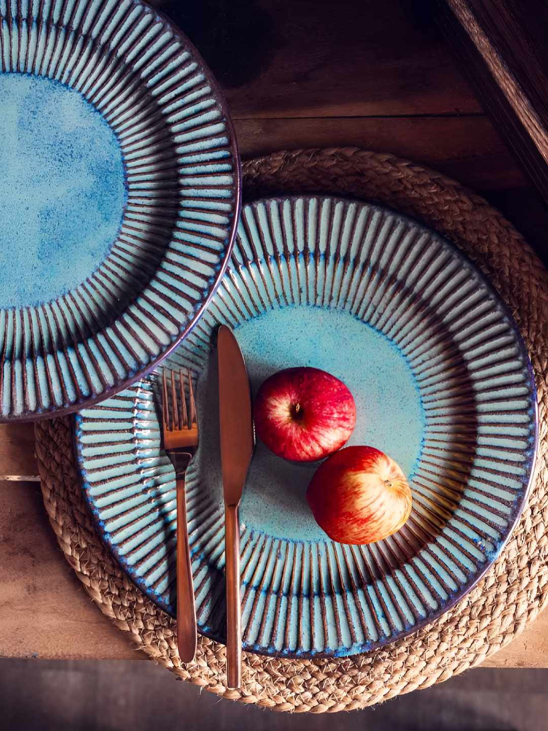 AMALAFIEE CERAMICS Aadhira Blue Ethnic Motifs Ceramic Microwave Safe 8 Piece Dinner Set