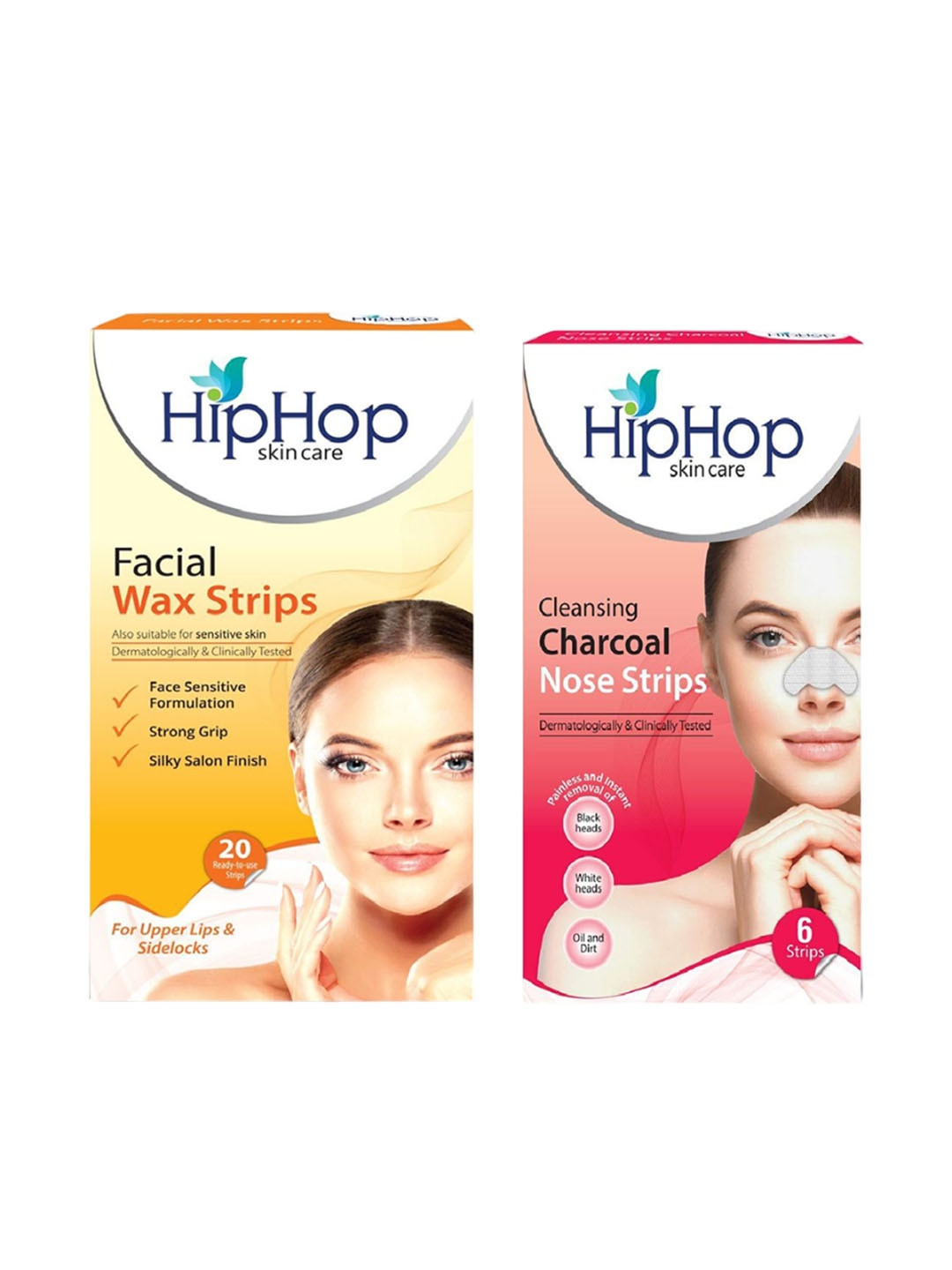 HipHop Skincare Set Of 2 Cleansing Charcoal Nose Strips With Facial Wax Strips